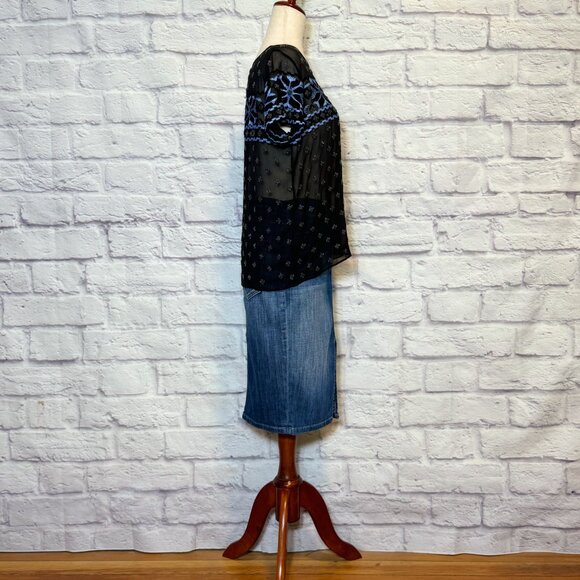 Gryphon Black Beaded Silk Top - Picture 7 of 9